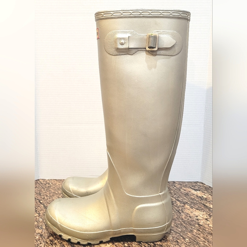 Hunter Metallic Silver Wellington Tall Rain Boot - Picture 6 of 16